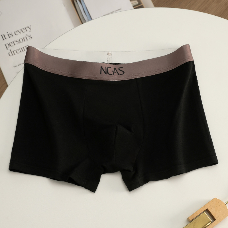 Shunael Férfiak számára lélegző pamut boxeralsó, középmagas derekú, kötött anyagú