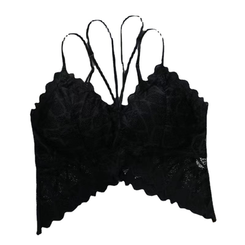 Nova seksi čipkasta grudnjica s ice silk materijalom, stražnji dizajn, dvostruke naramenice, latex košarice, podstavljeno, bez metalnog obruča