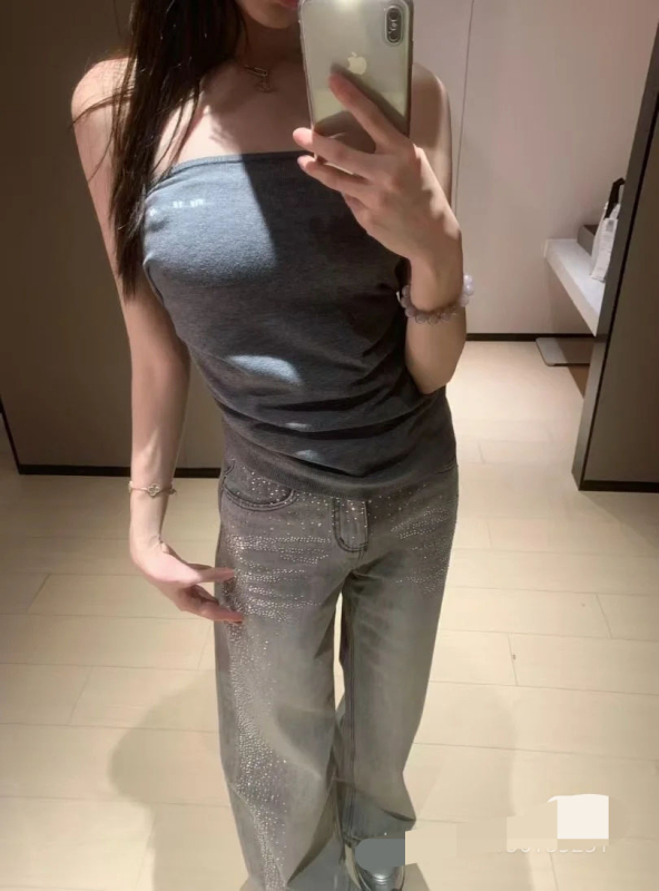 Kötött váll nélküli camisole – nyugati stílus, laza szabás, gyapjú 95%+, termékkód N99