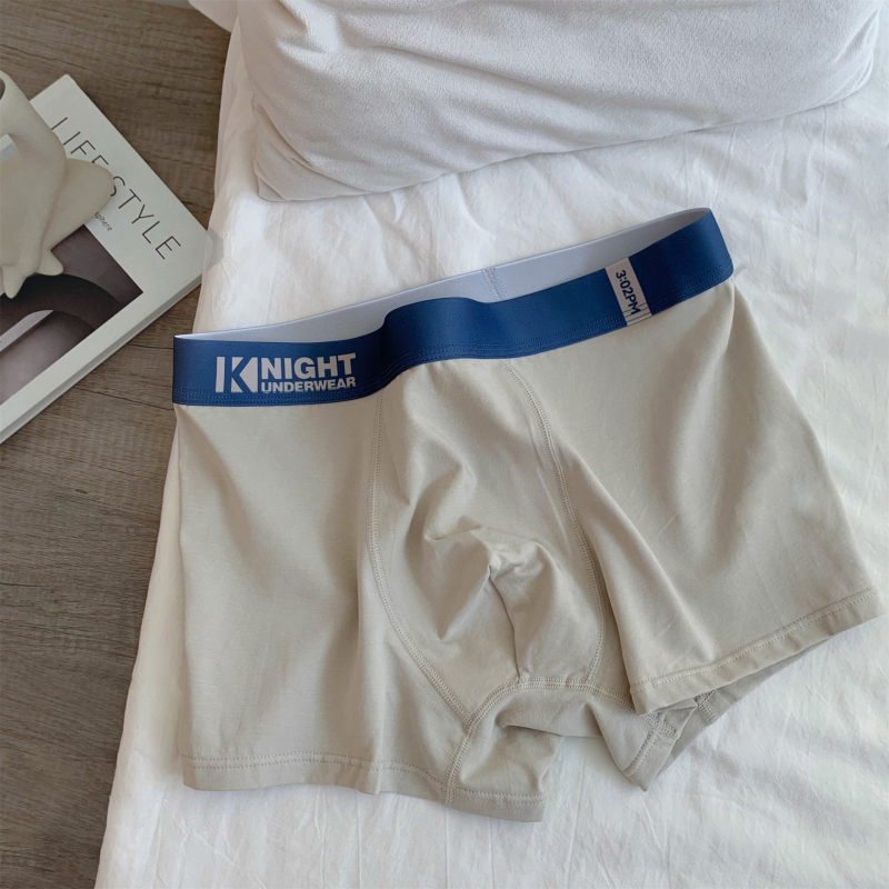 Férfi Type A pamut alsónemű, 95–100% pamut, kötött anyag, középmagas derék, légáteresztő és antibakteriális, szöveg mintázat