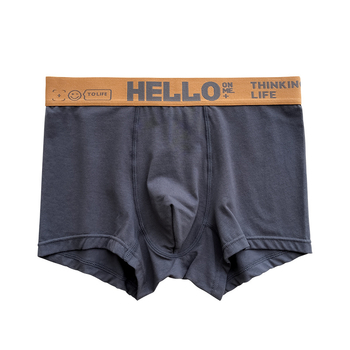 Férfi boxerbriefs, középmagas derekú, pamut-selyem kötött anyag, lélegző ágyék, 100% ágyékrész
