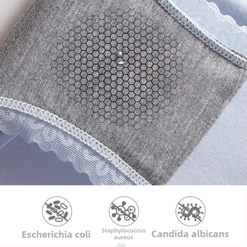 Chiloți damă din Modal cu grafen antibacterian, dantelă, talie medie, căptușeală din viscose