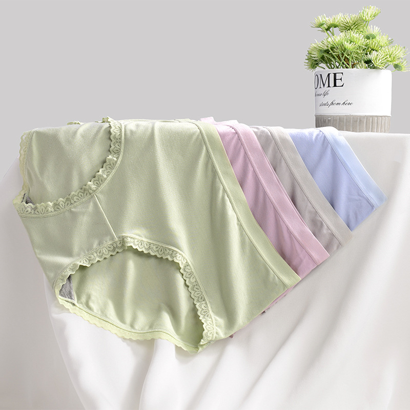 Chiloți damă din Modal cu grafen antibacterian, dantelă, talie medie, căptușeală din viscose