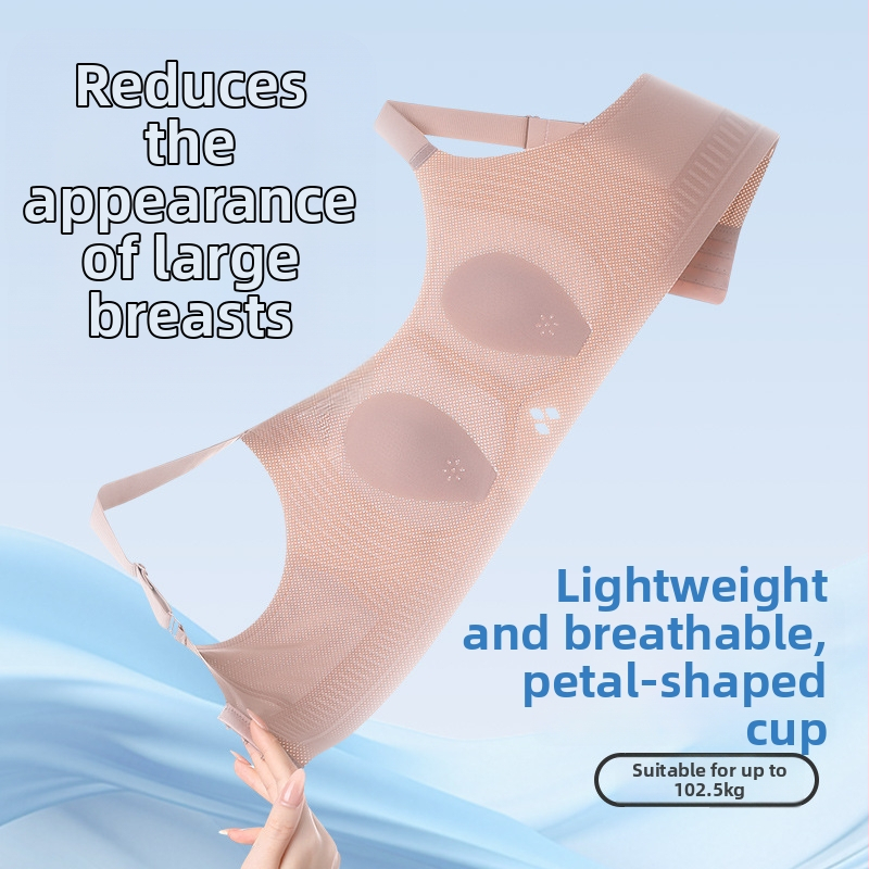 Podprsenka z ľadového hodvábu s košíkmi v tvare zajačích uší, tenké formované košíky, pevné dvojité ramienka, zadný háčik so štyrmi radmi spon, priedušná a neviditeľná