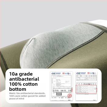 Férfi pamut boxer-alsó, antibakteriális, lélegző, varrás nélküli, középmagas derekú