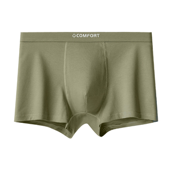 Férfi pamut boxer-alsó, antibakteriális, lélegző, varrás nélküli, középmagas derekú