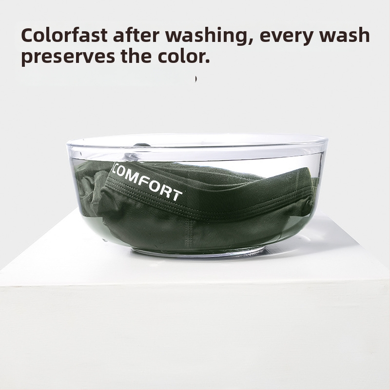 Férfi pamut boxer-alsó, antibakteriális, lélegző, varrás nélküli, középmagas derekú