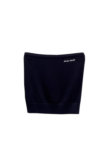 Ženski strapless tube top u Miu stilu s mikro etiketa s slovima, uski kroj, kratka duljina, vunena tkanina 80–90%
