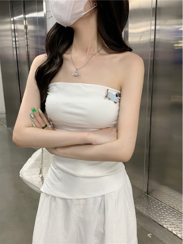 Csőtop Slim-Fit, egyszínű minta, pamut-spandex keverék, 90–95% pamut, nyár 2025