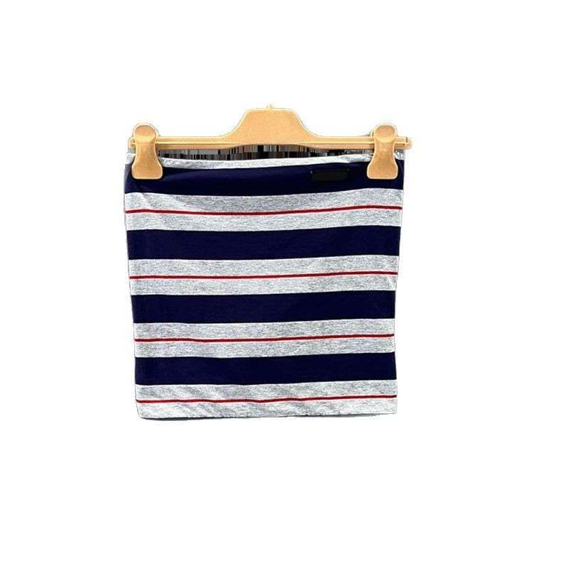 Τοπ σωλήνας χωρίς τιράντες με εφαρμογή γράμματος και ριγέ σχέδιο — Slim fit, μήκος 40–50 cm, βαμβάκι 95%+