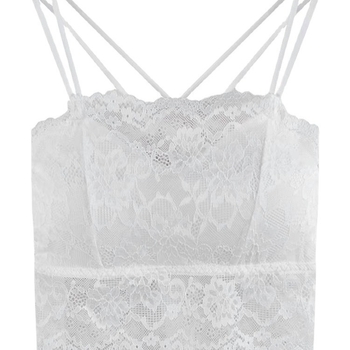 Top din dantelă fără bretele, cupe subțiri modelate, strat de latex respirabil, lungime talie, vară 2024