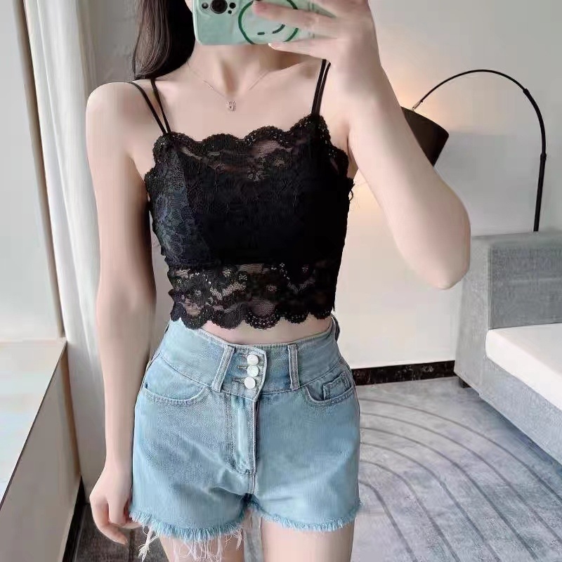 Top din dantelă fără bretele, cupe subțiri modelate, strat de latex respirabil, lungime talie, vară 2024