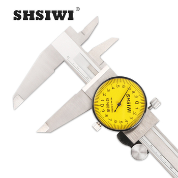 Vernier kalibro matavimo priemonė su dial skale, diapazonai 0-150 mm (0,02 mm) ir 0-200 mm (0,02 mm); 0-150 mm (0,01 mm) ir 0-200 mm (0,01 mm)