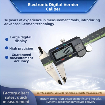 Dialiniai kaliprai su vernieriu, nerūdijantis plienas, smūgiams atsparus, pramoninio lygio matavimo įrankis