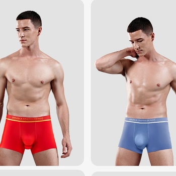 Ανδρικά εσώρουχα από Modal με διπλό διαμέρισμα, αντιβακτηριακά, διαπνέοντα, μεσαία μέση
