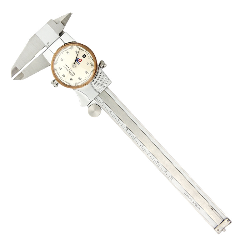 Guanglu калипер с циферблат, удароустойчив индикатор, еднопосочни челюсти