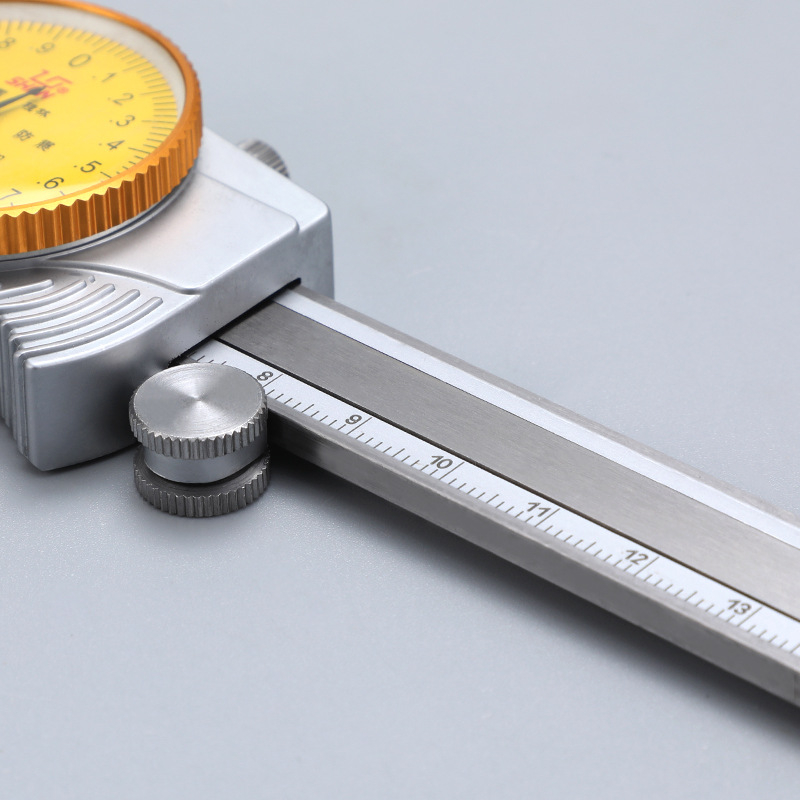 Штангенциркул с верньор и часовник, неръждаема стомана, обхват 0-150