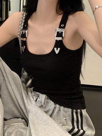 Női ujjatlan camisole felső, fűzőtípusú, karcsú szabás, rövid hossz, poliészter 90–95%