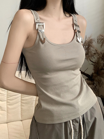 Női ujjatlan camisole felső, fűzőtípusú, karcsú szabás, rövid hossz, poliészter 90–95%