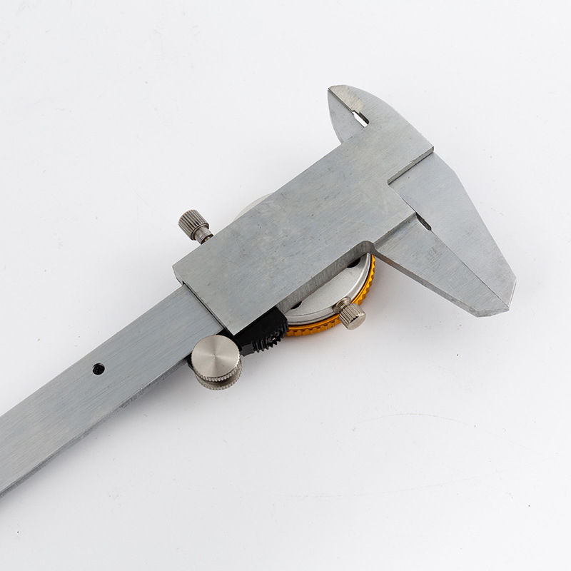 Верниер калипер с двупосочна удароустойчива конструкция, резолюция 0,01 мм, златен кант