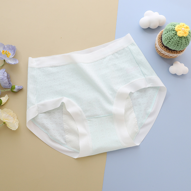 Lányoknak szánt fiziológiai alsónemű, középmagasságú derék, szivárgásmentes, lélegző pamutból, 100% pamut bélés