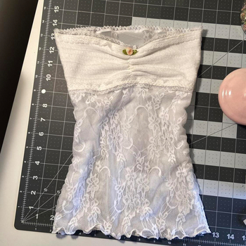 Top din dantelă, fără spate, croială Slim, Poliester 80-90% cu Bumbac <30%