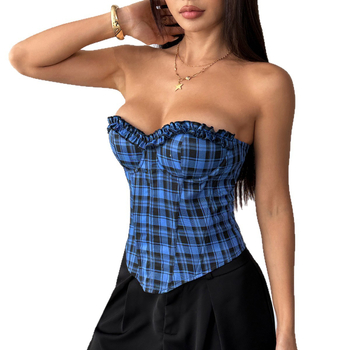 Tube top s čipkastim rubom, uski kroj, bez naramenica, gotički stil