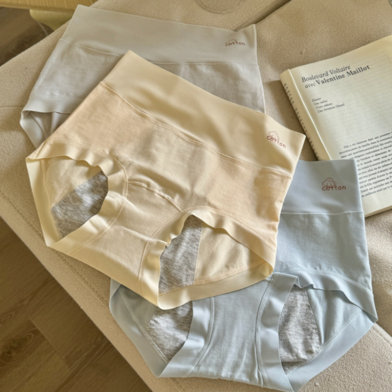 Gaćice s visokim strukom od pamuka za menstrualno razdoblje, udoban podržavanje trbuha, svakodnevne pamučne gaćice, zaštita od bočnog curenja