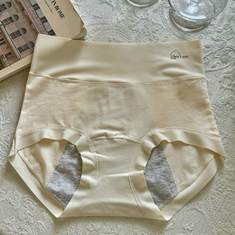 Gaćice s visokim strukom od pamuka za menstrualno razdoblje, udoban podržavanje trbuha, svakodnevne pamučne gaćice, zaštita od bočnog curenja