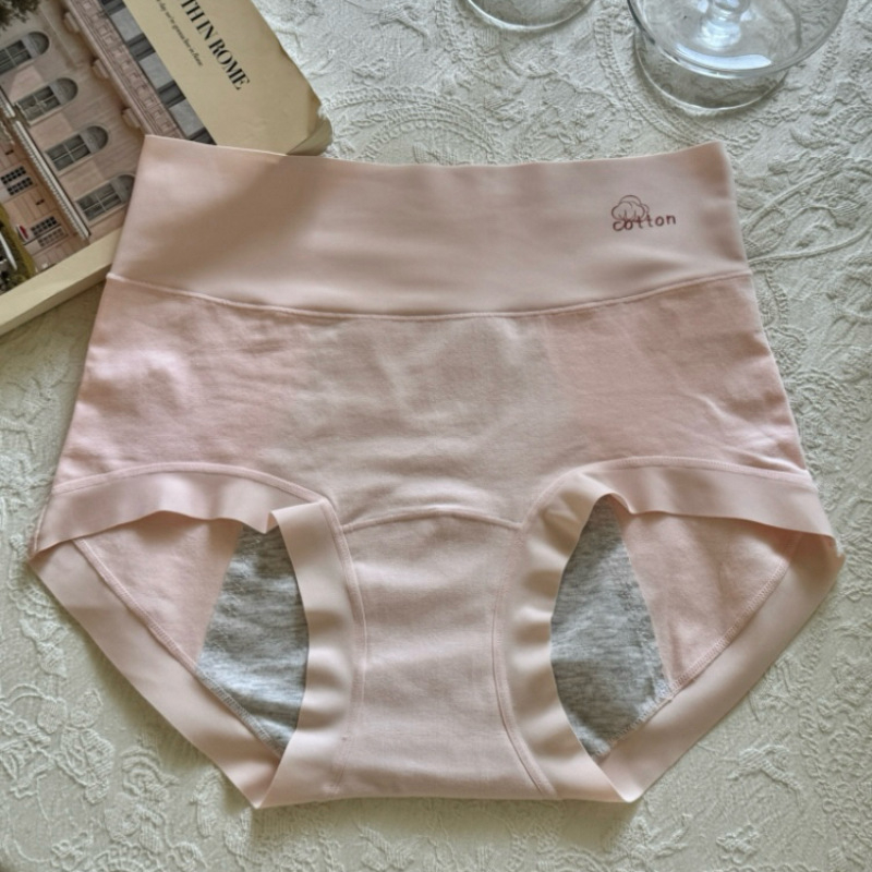 Gaćice s visokim strukom od pamuka za menstrualno razdoblje, udoban podržavanje trbuha, svakodnevne pamučne gaćice, zaštita od bočnog curenja