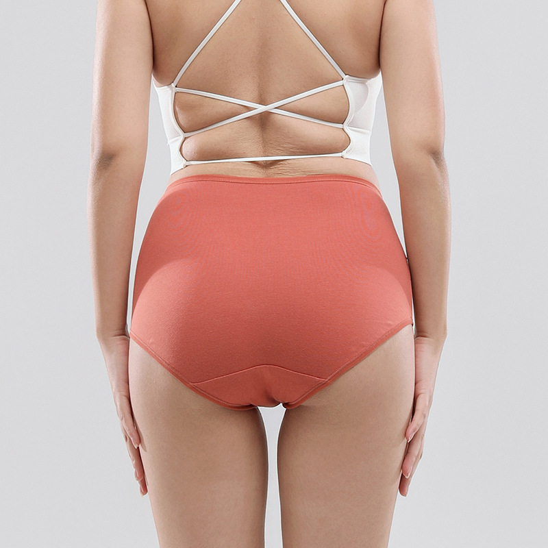 Chiloți femei talie înaltă din bumbac 50S, antibacterieni, respirabili, căptușeală din mătase Mulberry