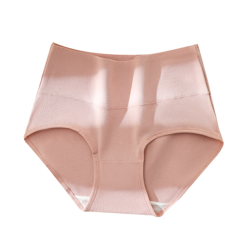 Chiloți femei talie înaltă din bumbac 50S, antibacterieni, respirabili, căptușeală din mătase Mulberry