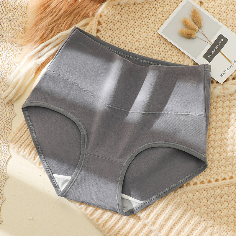 Chiloți femei talie înaltă din bumbac 50S, antibacterieni, respirabili, căptușeală din mătase Mulberry