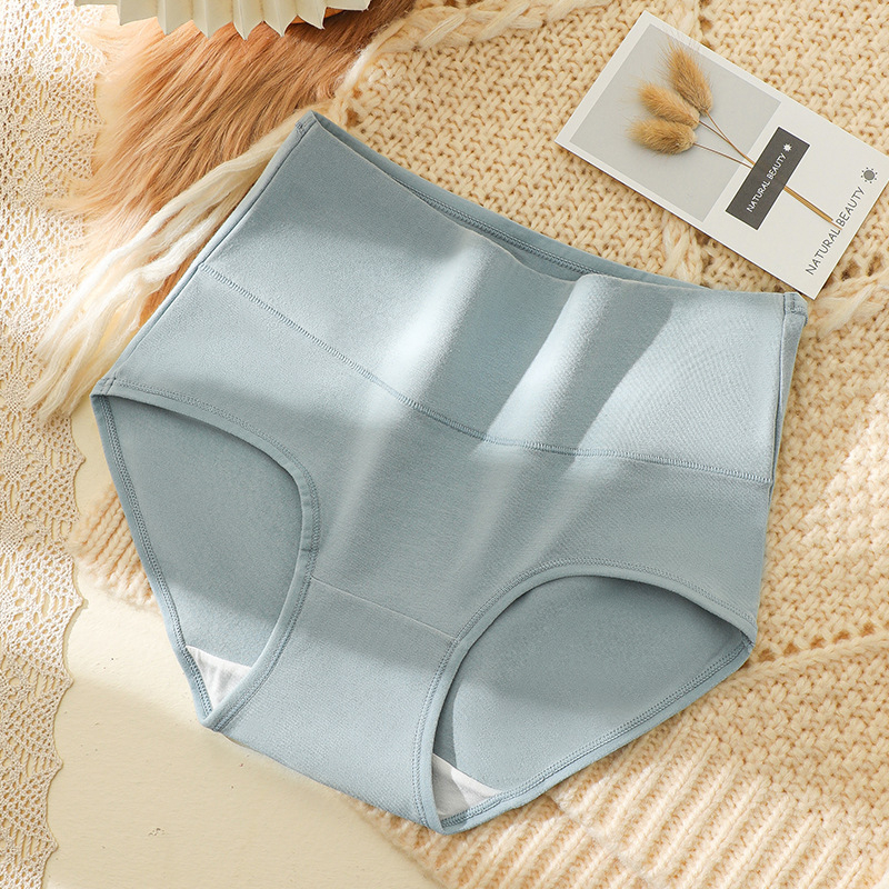 Chiloți femei talie înaltă din bumbac 50S, antibacterieni, respirabili, căptușeală din mătase Mulberry