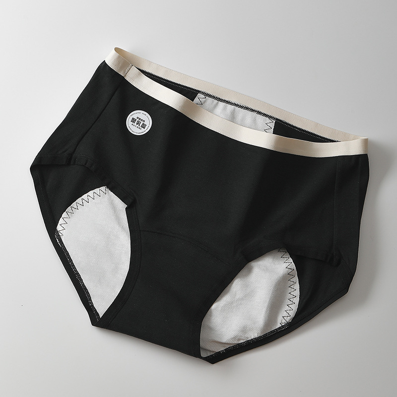 Chiloți menstrual din bumbac, trei straturi anti-scurgere, ușor de curățat, talie medie, antibacterian