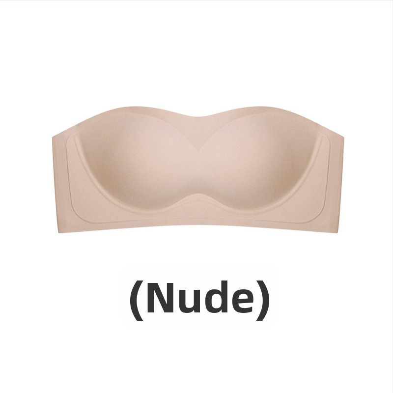Podprsenka bez ramienok, tenký letný model, 3/4 košíčky, tenké formované košíčky, bezšvová, protišmyková, neviditeľná pod oblečením