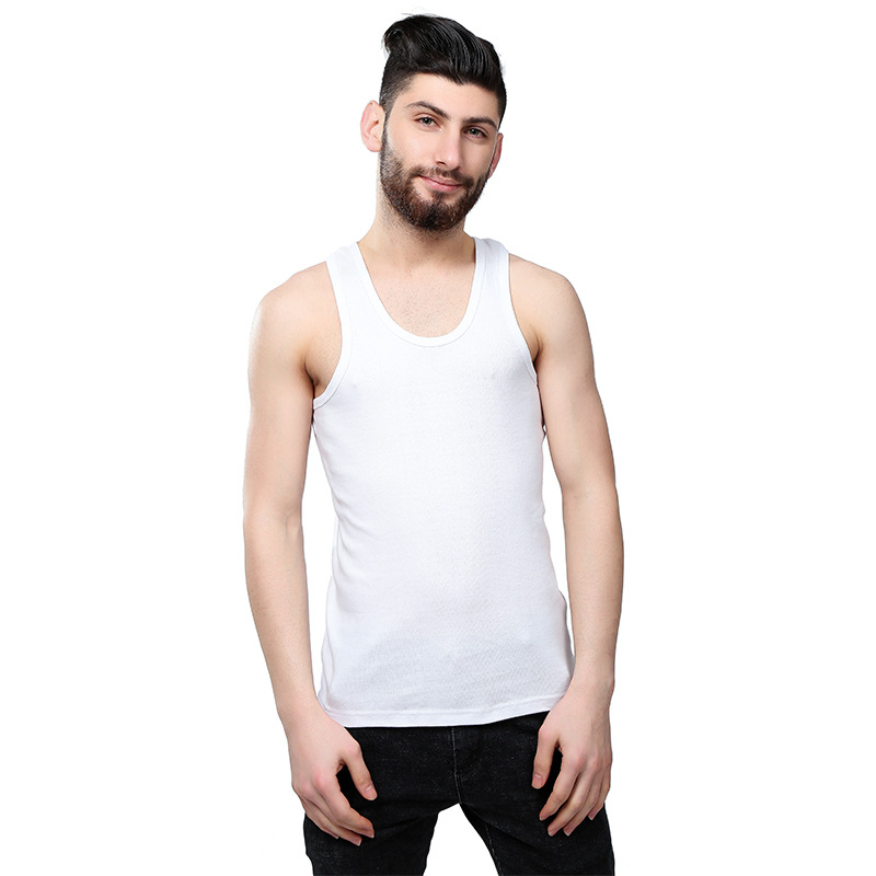 Muški pamučni vest s širokim ramenima, okrugli izrez, ležerni stil, srednja gustoća tkanine (161-180 g/m²)
