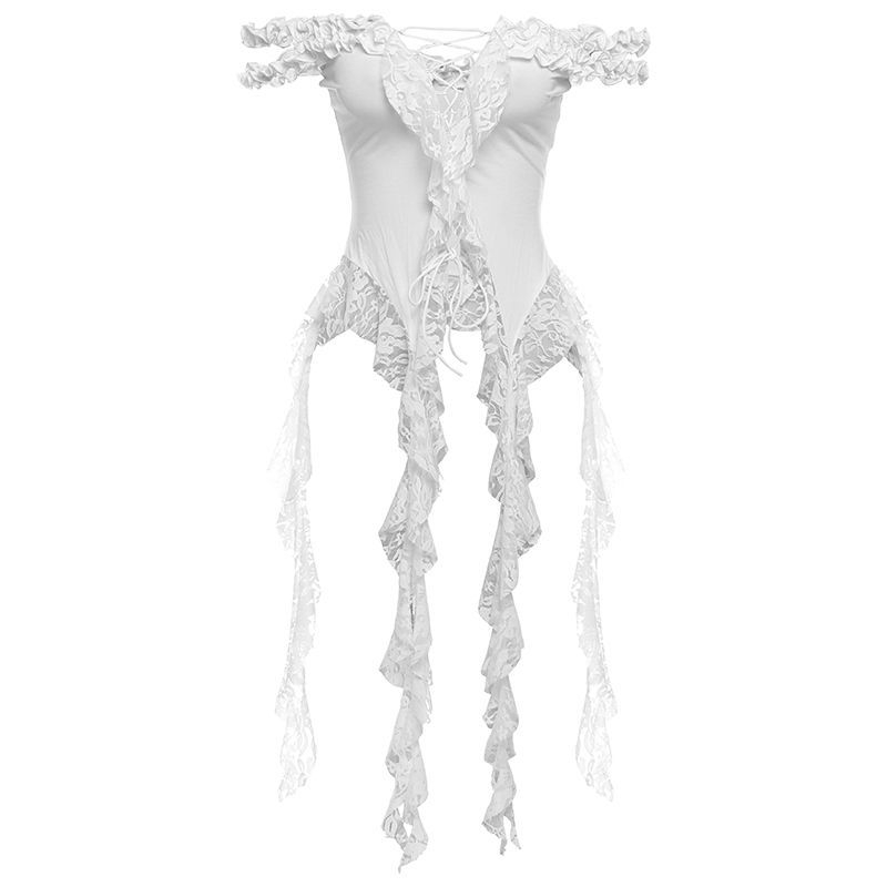 Nepravilan čipkasti top za žene, ljetni jednoručni top, tajlandski stil, prekrasan