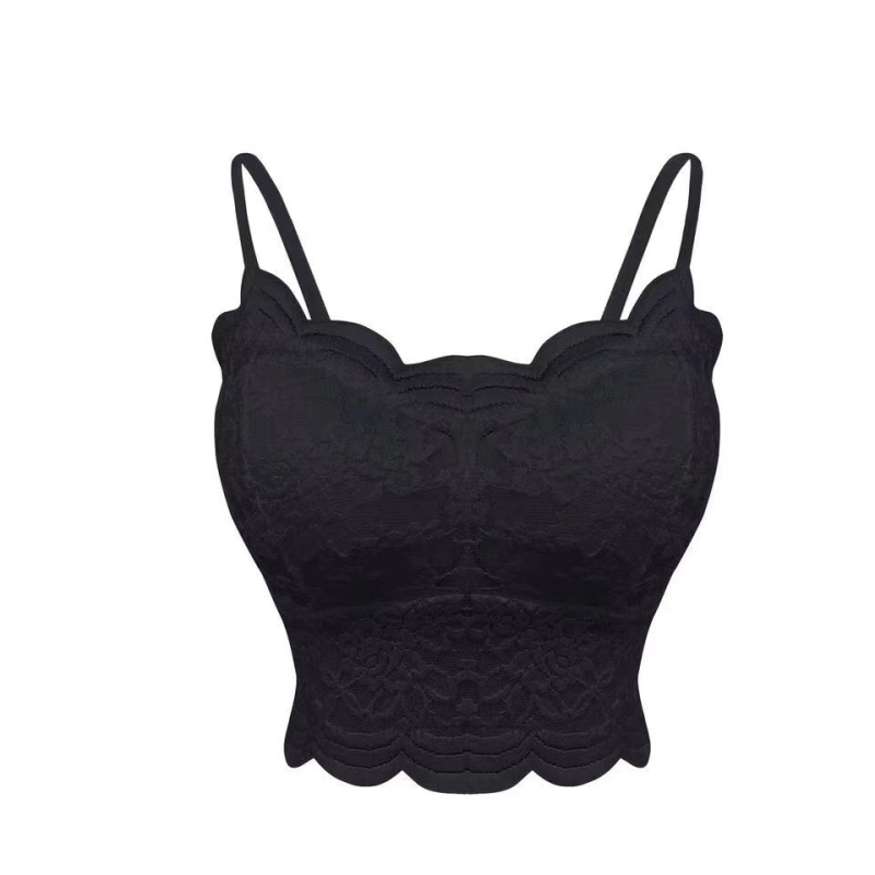 Bustier dantelat, fără underwire, bretele reglabil, design la spate, cupă 3/4