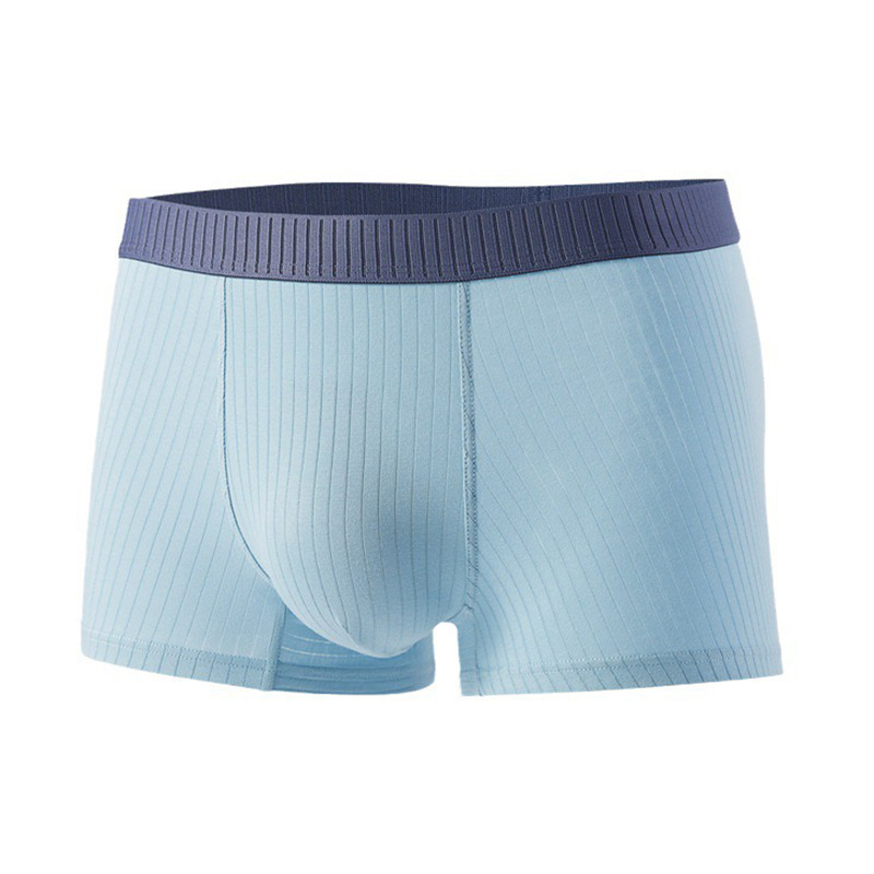 Boxeri bărbați din bumbac, tricot cu nervuri, 50s bumbac, talie medie, respirabili și antibacterieni