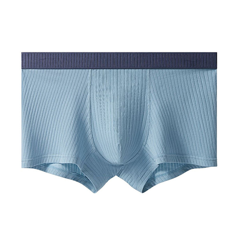 Boxeri bărbați din bumbac, tricot cu nervuri, 50s bumbac, talie medie, respirabili și antibacterieni