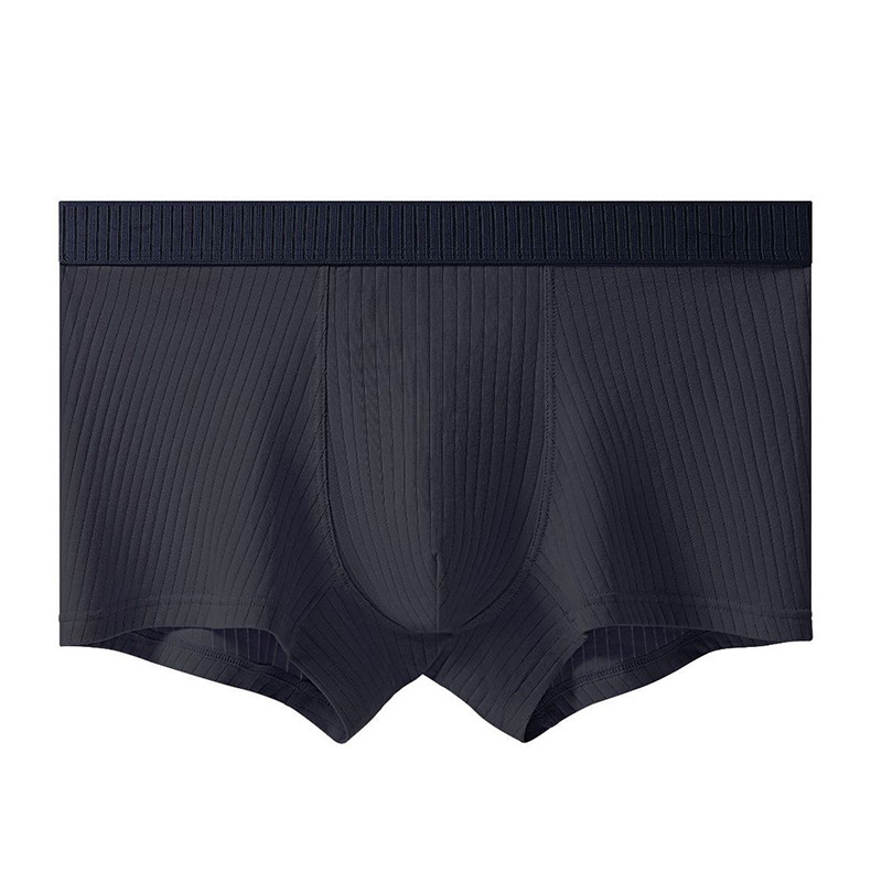 Boxeri bărbați din bumbac, tricot cu nervuri, 50s bumbac, talie medie, respirabili și antibacterieni