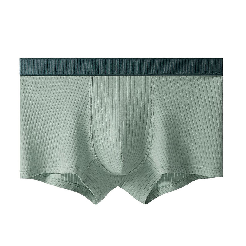 Boxeri bărbați din bumbac, tricot cu nervuri, 50s bumbac, talie medie, respirabili și antibacterieni