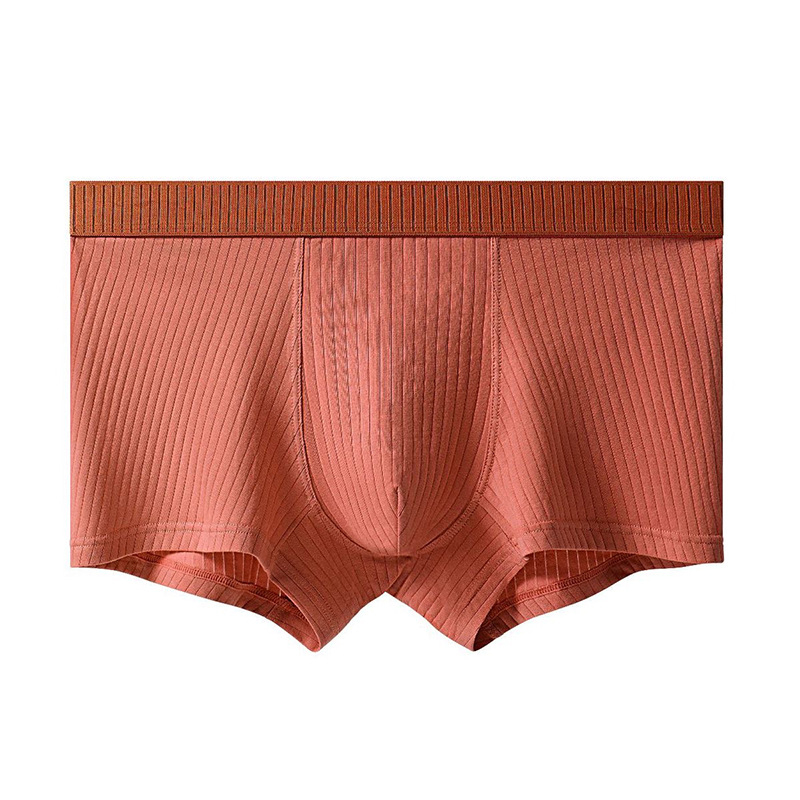 Boxeri bărbați din bumbac, tricot cu nervuri, 50s bumbac, talie medie, respirabili și antibacterieni