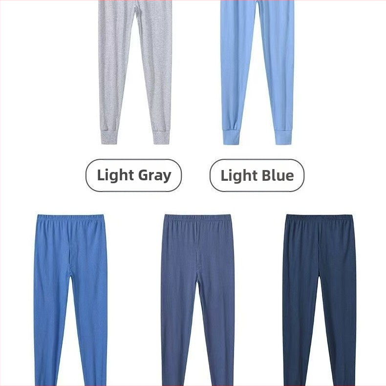 Pánske termo nohavice z 100% bavlny, pletené, voľný strih, vysoký pás, hrubá tkanina