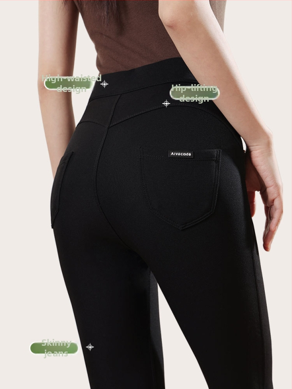 Slim-fit olovka hlače od najlona i spandeksa (70-80% najlona, ≤30% spandeks), srednja debljina