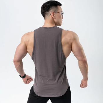 Vyrų medvilninė sportinė liemenė be rankovių, kvėpuojanti, su 5% elastanu