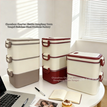 Kutija za ručak od 304 nerđajućeg čelika, izolirana, kvadratnog oblika, pogodna za mikrovalnu, kapacitet 800–1000 ml