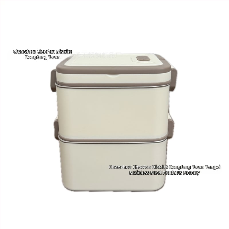 Kutija za ručak od 304 nerđajućeg čelika, izolirana, kvadratnog oblika, pogodna za mikrovalnu, kapacitet 800–1000 ml