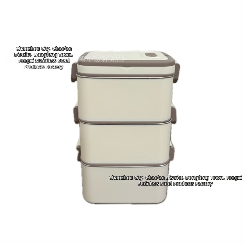 Kutija za ručak od 304 nerđajućeg čelika, izolirana, kvadratnog oblika, pogodna za mikrovalnu, kapacitet 800–1000 ml